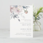 Elegant chique blush Waterverf bloemenbruiloft Kaart (Staand voorkant)