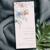 Elegant chique blush Waterverf bloemenbruiloft Kaart