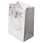 Elegant chique blush Waterverf bloemenbruiloft Medium Cadeauzakje (Achterkant Gekanteld)