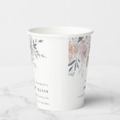 Elegant chique blush Waterverf bloemenbruiloft Papieren Bekers (Rechts)