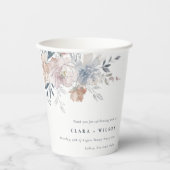 Elegant chique blush Waterverf bloemenbruiloft Papieren Bekers (Voorkant)