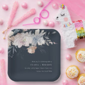 Elegant chique blush Waterverf bloemenbruiloft Papieren Bordje (Feest)