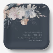 Elegant chique blush Waterverf bloemenbruiloft Papieren Bordje (Voorkant)