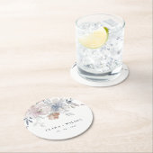 Elegant chique blush Waterverf bloemenbruiloft Ronde Kartonnen Onderzetter (Insitu)