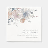 Elegant chique blush Waterverf bloemenbruiloft Servet (Voorkant)