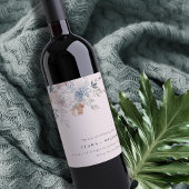 Elegant chique blush Waterverf bloemenbruiloft Wijn Etiket