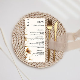 Elegant & Chique Boho Groene Wildflower Trouwtafel Menu