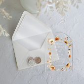 Elegant & Chique Boho Herfst Wildflower Bruiloft Acryl Uitnodigingen