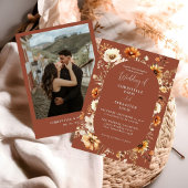 Elegant & Chique Boho Herfst Wildflower Bruiloft Kaart