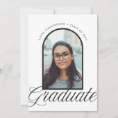 Elegant chique boog Afstuderen foto Aankondiging (Voorkant)