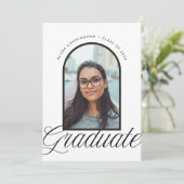 Elegant chique boog Afstuderen foto Aankondiging (Staand voorkant)