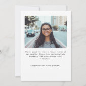 Elegant chique boog Afstuderen foto Aankondiging (Achterkant)