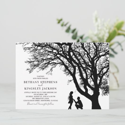 Elegant chique boom bruiloft kaart (Staand voorkant)