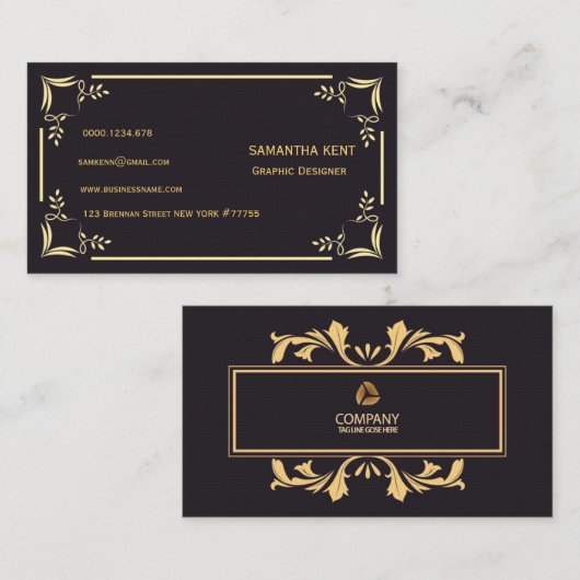 Elegant chique bordeaux visitekaartje (Voorkant / Achterkant)