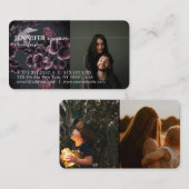 Elegant chique Bourgogne bloemmotief 3 foto's Visitekaartje (Voorkant / Achterkant)