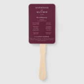 Elegant chique Bourgondische bruiloft ceremonie pr Handwaaier (Voorkant)