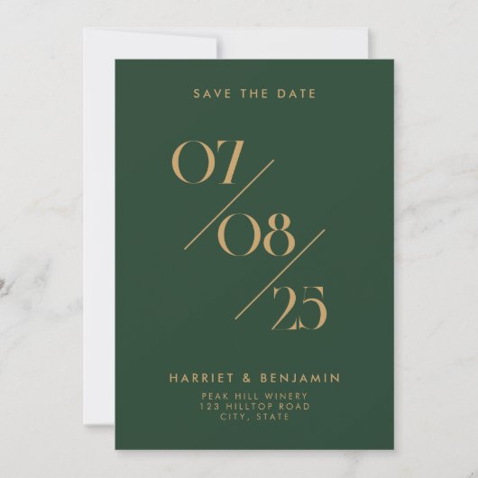 Elegant Chique Bruiloft Datum Non-Foto Opslaan van Save The Date (Voorkant)