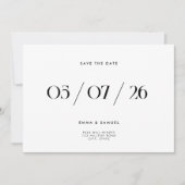 Elegant chique bruiloft wit non-foto opslaan van d save the date (Voorkant)