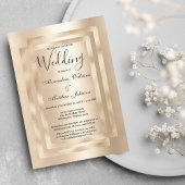 Elegant chique champagne gouden glamour bruiloft kaart
