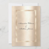 Elegant chique champagne gouden glamour bruiloft kaart (Achterkant)