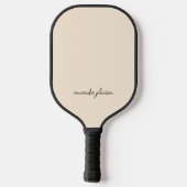 Elegant chique crème monogram pickleball paddle (Achterkant)