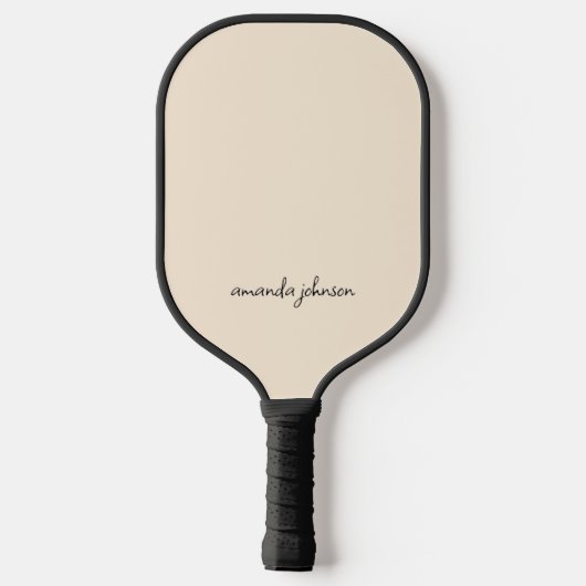 Elegant chique crème monogram pickleball paddle (Achterkant)