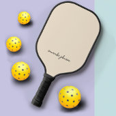 Elegant chique crème monogram pickleball paddle