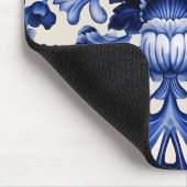 Elegant chique Delfts Blauw Bloem Muismat (Hoek)