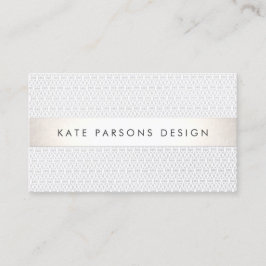 Elegant chique designer zilver gestreept patroon visitekaartje