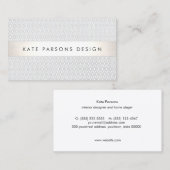 Elegant chique designer zilver gestreept patroon visitekaartje (Voorkant / Achterkant)