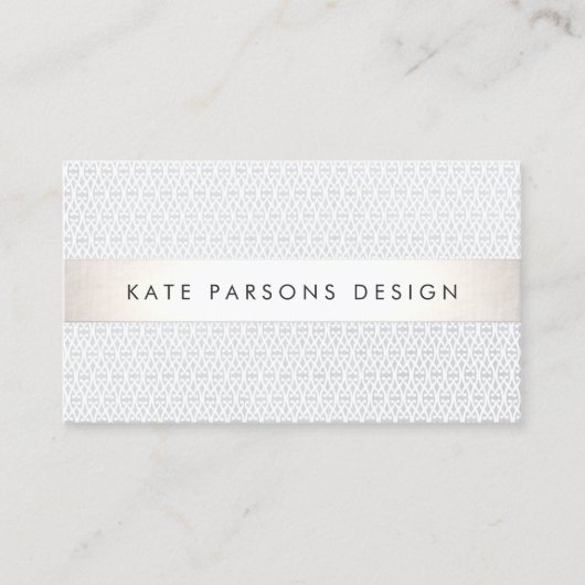 Elegant chique designer zilver gestreept patroon visitekaartje (Voorkant)