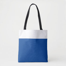 Elegant chique diepblauw wit naadloos kleurenblok tote bag