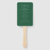 Elegant Chique Donkergroene Huwelijksceremonie Pro Handwaaier (Achterkant)