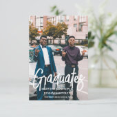 Elegant chique dubbele graduatie partij kaart (Staand voorkant)