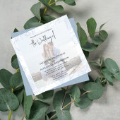 Elegant Chique Eenvoudig Klassiek Stoffig Blauw Bl Kaart