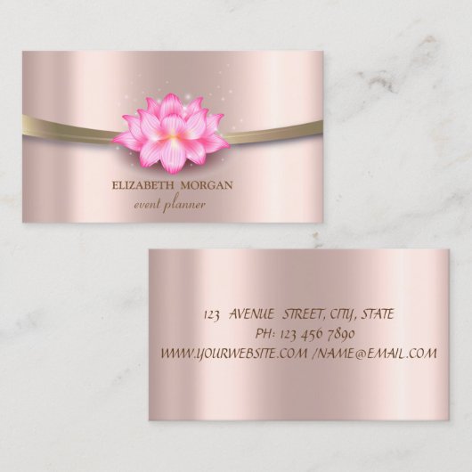 Elegant, chique, eenvoudige streep Lotus Visitekaartje (Voorkant / Achterkant)