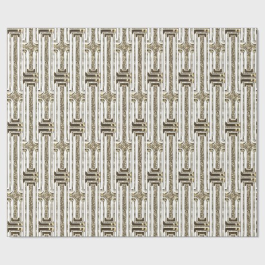 Elegant chique faux gouden folie wit patroon cadeaupapier (Vlak)