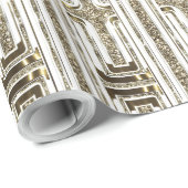 Elegant chique faux gouden folie wit patroon cadeaupapier (Rol Hoek)