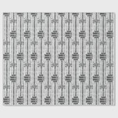 Elegant chique faux zilver grijs wit patroon cadeaupapier (Vlak)