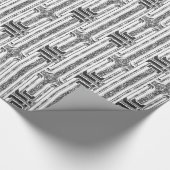 Elegant chique faux zilver grijs wit patroon cadeaupapier (Hoek)