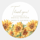 Elegant chique floral vrijgezellenfeest dank u gun ronde sticker (Voorkant)