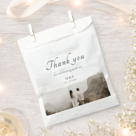 Elegant Chique Foto Monogram Bruiloft Favor Tassen Bedankzakje