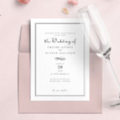 Elegant chique Frans zwart wit bruiloft Kaart