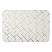 Elegant chique geometrisch goud wit badmat (Voorkant)