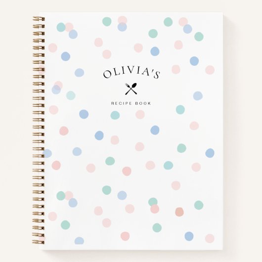  Elegant Chique Girly Pastel Polka Dot Recept Notitieboek (Voorkant)
