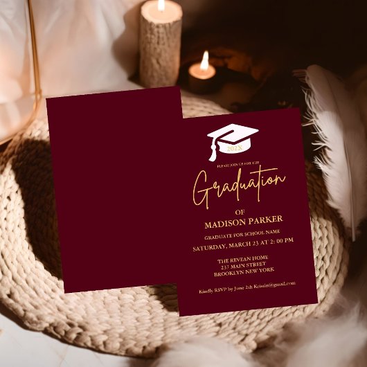 Elegant & Chique Gold Calligrafie Graduation Party Kaart