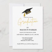 Elegant & Chique Gold Calligrafie Graduation Party Kaart (Voorkant)