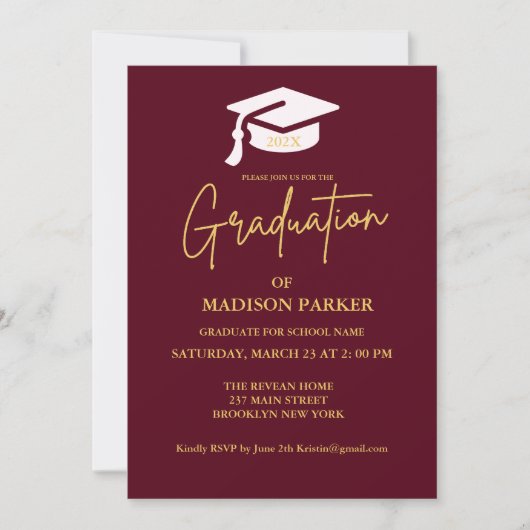 Elegant & Chique Gold Calligrafie Graduation Party Kaart (Voorkant)