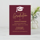 Elegant & Chique Gold Calligrafie Graduation Party Kaart (Staand voorkant)