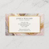 Elegant chique goud glitter marmer moderne Logo Visitekaartje (Achterkant)